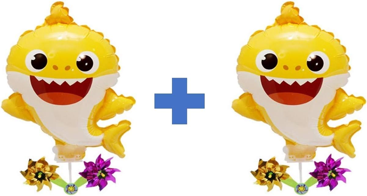 Pinkfong Baby Shark Balloon 2pc with Pinwheels Birthday Picnic Party Supplies