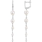 AENEAS Pearl Long Dangle Earrings for Women S925 Sterling Silver Glod Plated/Silver Pearl Drop Earrings Jewelry Gifts for Wedding Anniversary