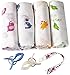 Swaddle Blanket (Premium Bamboo Muslin) 4 Pack + Bonuses: Stroller Clips & Baby Sleeping Guide By BabyVoice (White)