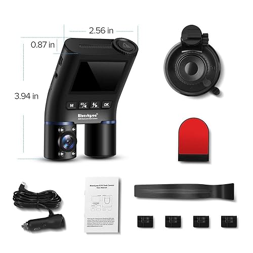 Blueskysea B2W 1080P HD Dash Cam Dual Rotatable Front and Cabin