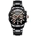 CRRJU Brand Men's Business Casual Chronograph Quartz Waterproof Wristwatch Black Stainless Steel Strap