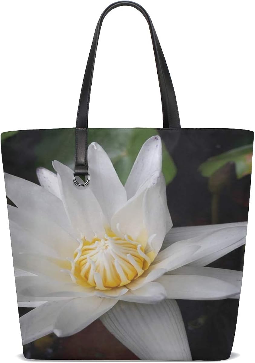 JTMOVING Women Lotus Lotus Leaf Nature Flowers Green White