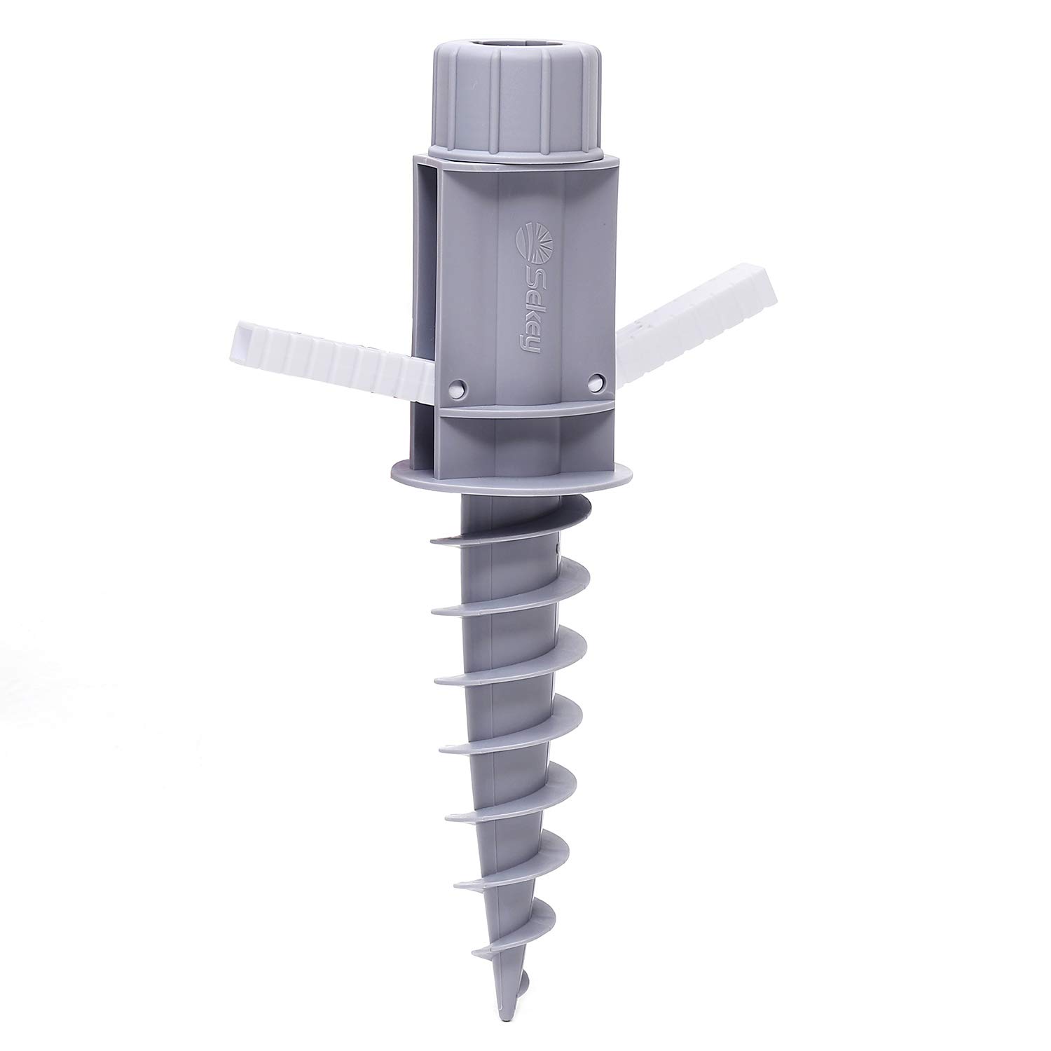 BESTonZON 2Pezzi Picchetto di Supporto per ombrellone Mare del Supporto del Basamento con 5- A Vite A Spirale One Size Fits all Ombrellone per La Sabbia Heavy Duty (Blu