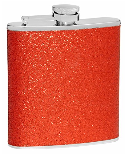 Top Shelf Flasks 6 oz. Red Glitter Flask; Shimmers In The Light!
