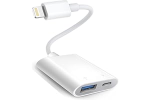 Lightning to USB Adapter, Apple MFi Certified USB 3.0 OTG Cable for iPhone 14/13/12/11/XS/XR/X/SE/8/7/iPad to USB Flash Drive