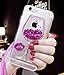Black Lemon Cute Case for iPhone 7 Plus, Liquid Glitter Case for 8 Plus , Goblet Wine Glass Liquid Quicksand Flowing Floating Bling Glitter Sexy Makeup Case for Girls with Neck Lanyard (Rose)
