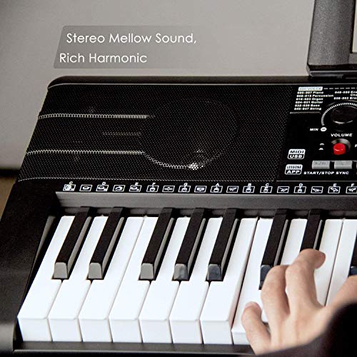 Mugig MKB-8891 61-key Keyboard Piano, Portable Electric Keyboard Piano with Sheet Music Stand, 3 Intelligent Education Teaching Mode, Dual Power Supply - Thumbnail 2