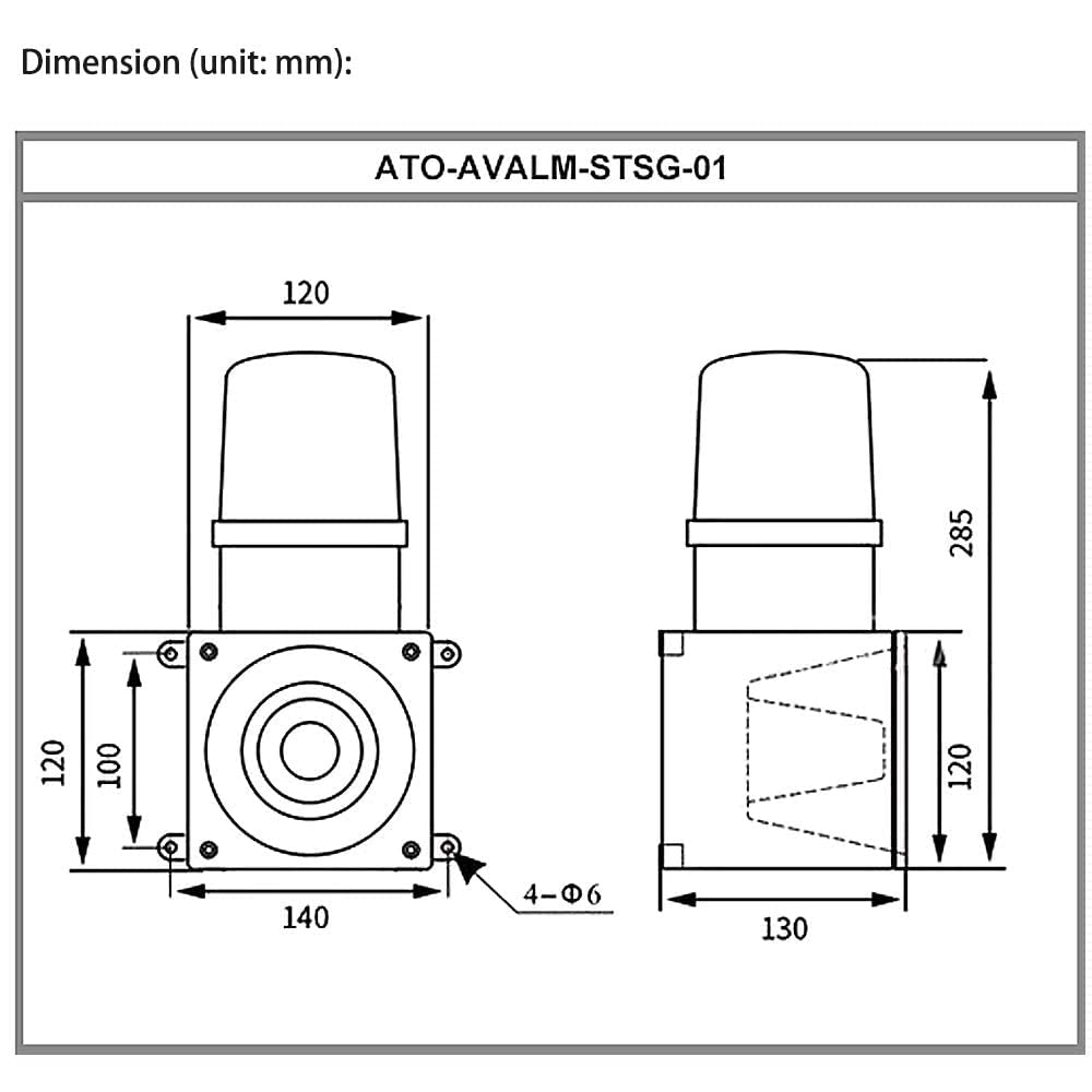 ATO Audible and Visual Alarm, Sound and Light Loud Alarm Siren with Strobe Light, Warning Light Horn Siren Alarm , 106-120dB Adjustable ,for Security Alarm System(DC 24V)