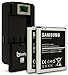 Two (2pk) Samsung Galaxy S4 OEM Original Standard Li-ion Battery 2600mAh for Galaxy S4 -Non-Retail Packaging- Black/Silver (Certified Refurbished) plus One (1) Bastex External Dock LCD Battery Charger