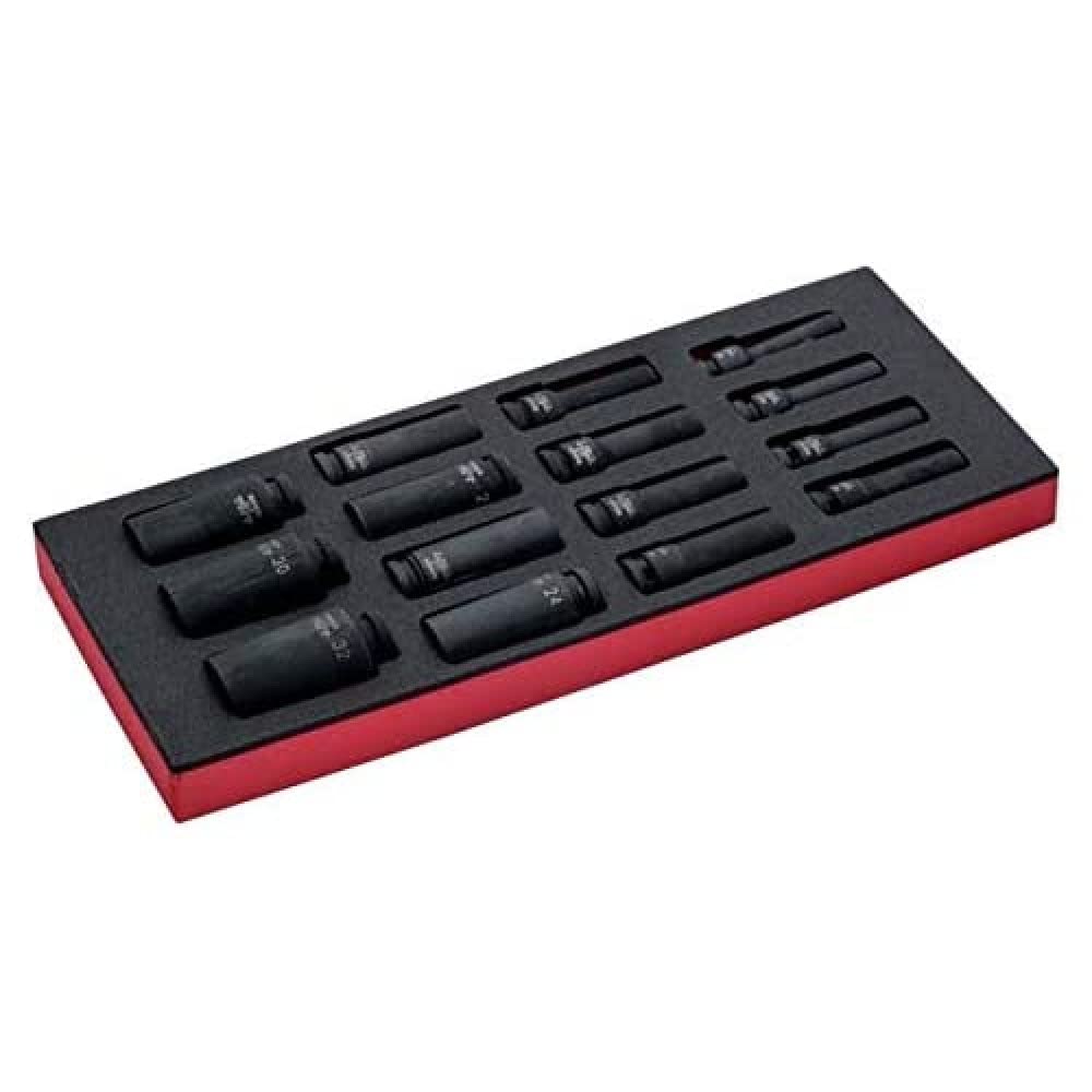 Bahco Foam Tray Set with 1/2" Cups, 15 Pieces (Model FF1E2213)