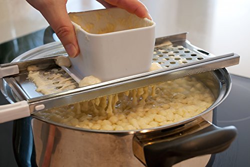 HIC Spaetzle Noodle Dumpling Maker with Safety Pusher, 13-Inches