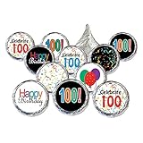 Happy 100th Birthday Sticker Decorations for Hershey Kisses (Set of 324)