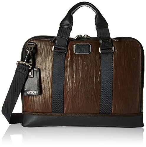 Tumi Alpha Bravo Andrews Leather Slim Brief, Dark Brown