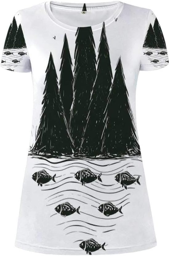 TecBillion Ladybugs A Flamboyant Round Necked Dress,for Women,XS