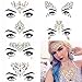 COKOHAPPY 6 Sets Festival Rhinestones Rave Mermaid Face Jewel Tattoo - Tears Gems Rainbow Crystal Rocks Bindi Body Temporary Stones Stickers (Collection 2)