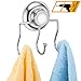 MaxHold Suction Cup Triple Robe Hooks - Stainless Steel Never Rust - Kitchen & Bathroom Storage
