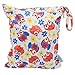 Baby Wet Bag Dry Bag Splice Cloth Diaper Wet Bags Waterproof Small Size with Zipper Snap Handle Pack of 2 (Monkey and Red Owls)
