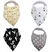 Baby Bandana Drool Bibs Use For Drooling, Teething, Feeding - Soft Absorbent Cotton, 2 Adjustable Snaps - With Free Pacifier Clip & Black Unisex Bandana Bibs for Girls & Boys