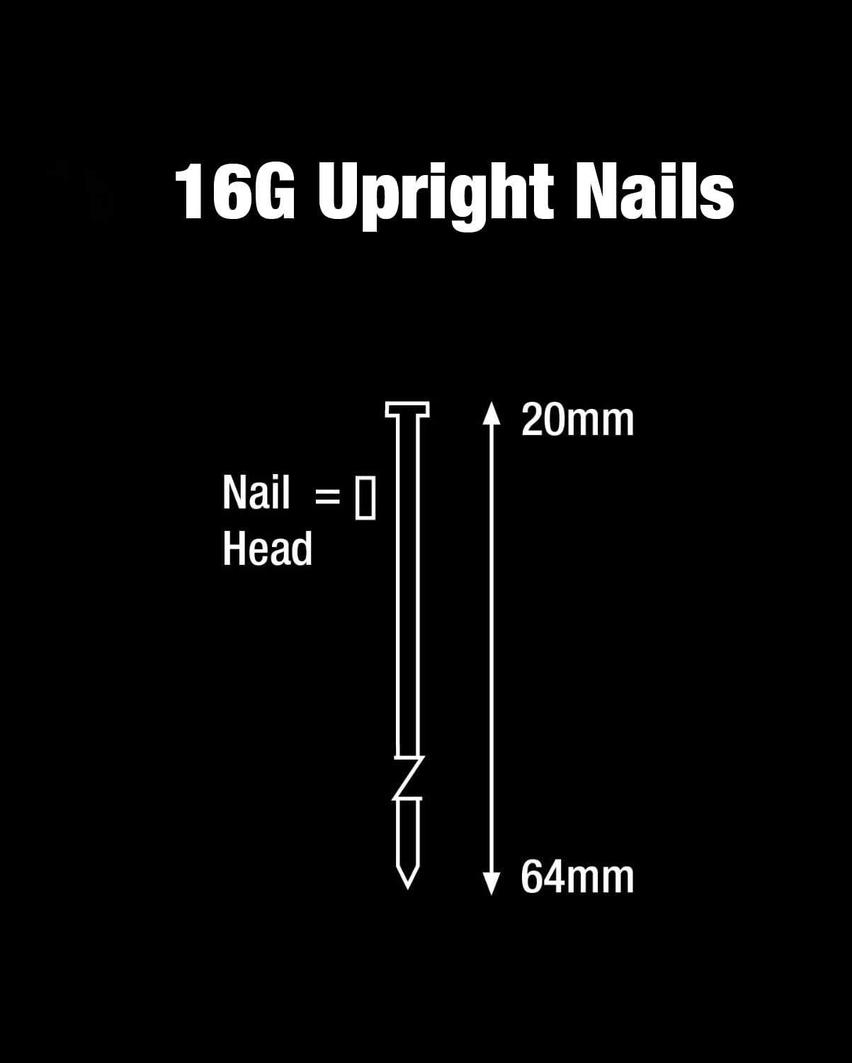 Tacwise 0300 Type 16G / 60 mm Galvanised Finish Nails, Pack of 2500, Silver - Image 3