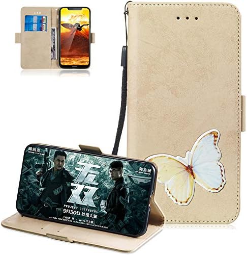 FNBK Compatible with Nokia 8.1 Phone Case Flip Folio PU Leather Wallet Vintage Leather Case with Aluminum Alloy Fittings Kickstand Card Holder Soft Silicone Inner Shockproof Cover for Girls