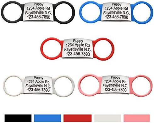 DYBEN Engraved Customized Stainless Steel ID Tags | No Noise Slide On Collar Dog Tag | Personalized Pet ID Tag for Dogs and Cats
