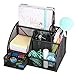 Exerz Desk Organizer Black Office Desk Accessories Supplies Office Storage Desktop Pencil Pen Holder with Drawer Home Workspace