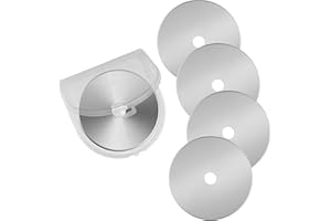 ALHXGUSLO 60mm Rotary Cutter Blades 5-Pack Replacement Blades Fits Fiskars, OLFA,Martelli,Dremel,Truecut,DAFA for Quilting Scrapbooking Sewing Arts & Crafts Sharp and Durable Cutter Blade (silver)