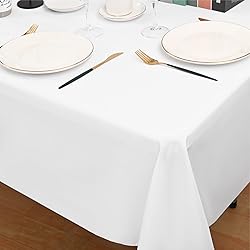10 Pack White Tablecloths for 8ft Rectangle Tables