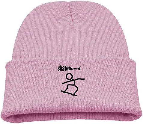 Jukaifaquj Cool Skateboard Children Girls&amp;Boys Winter Warm and Comfortabl Cute Pattern Knitting Hat Beanie Skull Cap Pink
