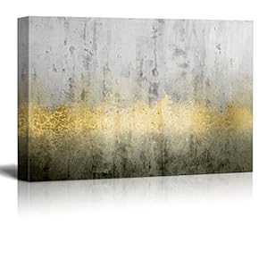 Print Abstract Grunge Wall with Golden Paints