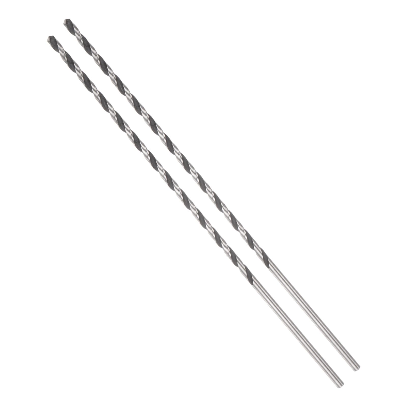 CoCud Twist Drill Bit, 3 mm Cutting Diameter, 0.12" Shank 6.3" Length, High-Speed Steel Black Oxide Extended Straight Jobber Drill Bit Set (Application: Metal Wood Plastic), 2-Pieces