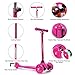 ChromeWheels Scooter for Kids, Deluxe 4 Adjustable Height 3 Wheels Glider with Kick, Lean to Steer with LED Flashing Light, Pink