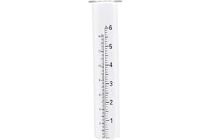 Rain Gauge Outdoor, 7.5" Scratch Proof Weather-Resistant Clear Glass Replacement Tube with Scale for Yard, Garden, Patio