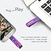WANSENDA OTG USB Flash Drive 16GB 32GB 64GB 128GB 256GB USB Thumb Drive for Android Devices/PC/Tablet/Mac (16GB, Purple)