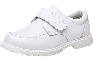 rismart Boys' Leather School Uniform Oxfords Lace up Dress Shoes