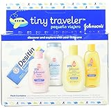 Johnson's Tiny Traveler, Baby Bath And Baby Skin Care Products, Travel Gift Set, 5 Items (Pack of 3)