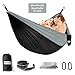 HODGSON Camping Hammock XL Double Hammock with Heavy Duty 14 Loops Tree Straps & Air Pillow, Portable Parachute Nylon Hammock for Backpacking, Travel, 118” x 78” (Black)