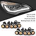 YITAMOTOR 10 Pack LED Eagle Eye Bulbs Amber Car Motorcycle Daytime Running Lights DRLs Fog Signal Backup Reverse Power Wheel Front Grill Bumper License Plate Universal Light