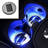 DDSKY Pack of 2 Solar LED Car Cup Holder Mat Pad Waterproof Light Bottle Drinks Coaster (Blue Light)