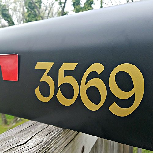 Vintage Style Die Cut Vinyl Numbers (3 inch, Soft Metallic Gold)