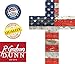 P. Graham Dunn American Flag Red White and Blue Distressed 7 x 5 Wood Wall Art Cross Plaque
