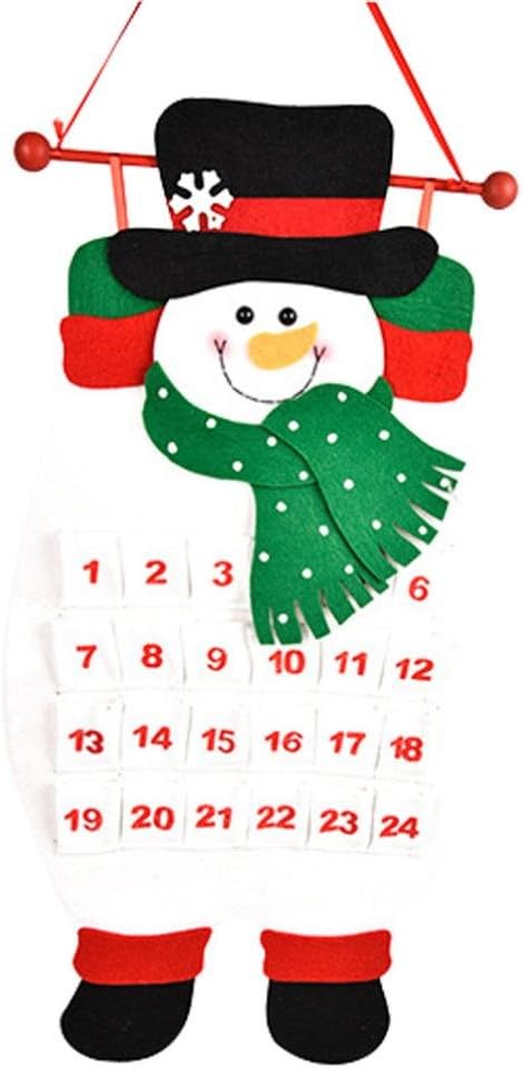 Canserin Hot Sale!Christmas Calendar, Christmas Old Man Snow Man Deer Calendar Advent Countdown Calendar Home Decorations