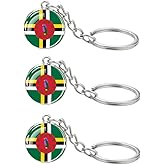 LLBFHH 3 Pcs Dominic Flag Key Chain,Cool Keychain for Car Keys, Stainless Steel Keyrings & Keychains,Used for Home Decoration, Jewelry Hanging Decorations.