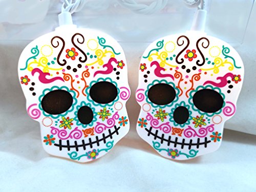 Day Of The Dead Skull Halloween 10 Light Strand New in Package UL Indoor/outdoor