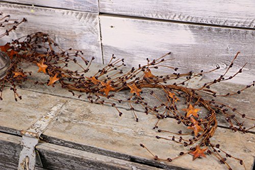 Pip & 3-D Rusty Star Garland, 40" - Burgundy