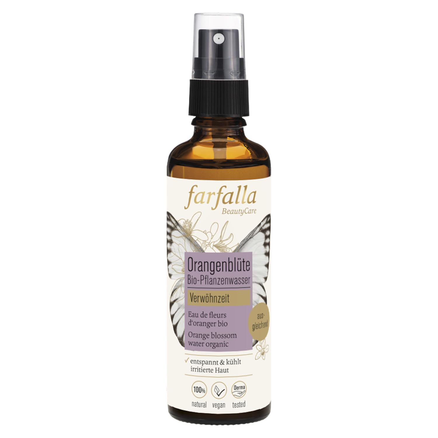 Farfalla Orange Blossom Organic Plant Water - Cleansing and Nourishing - NaTrue Certified Organic Cosmetics 75 ml