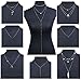 Jstyle 8 Pcs Simple Layered Choker Necklace For Women Girls Sexy Long Chain Y Necklace Bar Feather Pendent Necklace (Style C:8Pcs(Gold))