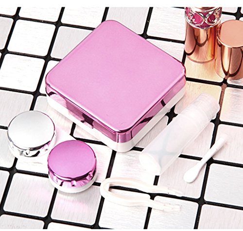 Qishi Mini Travel Simple Contact Lens Case Box Container Holder (Violet)
