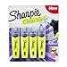 SHARPIE 4 Clear View Chisel Tip Highlighters, Yellow (1897845)
