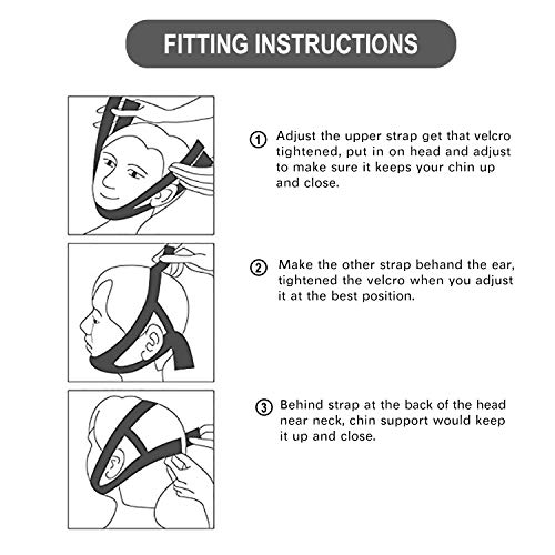 LUCCO Anti Snoring Chin Strap,Adjustable Anti Snoring Devices Better Sleep Helper,Snore Reducing Aids Snore Stopper Chin Straps for Men & Women (Black)